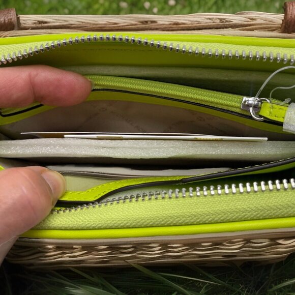 Michael Kors Jet Set Woven Walley Limeade New With Tag - Picture 5 of 8